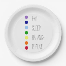 Sleep Balance Einfaches Chakra Design essen Pappteller