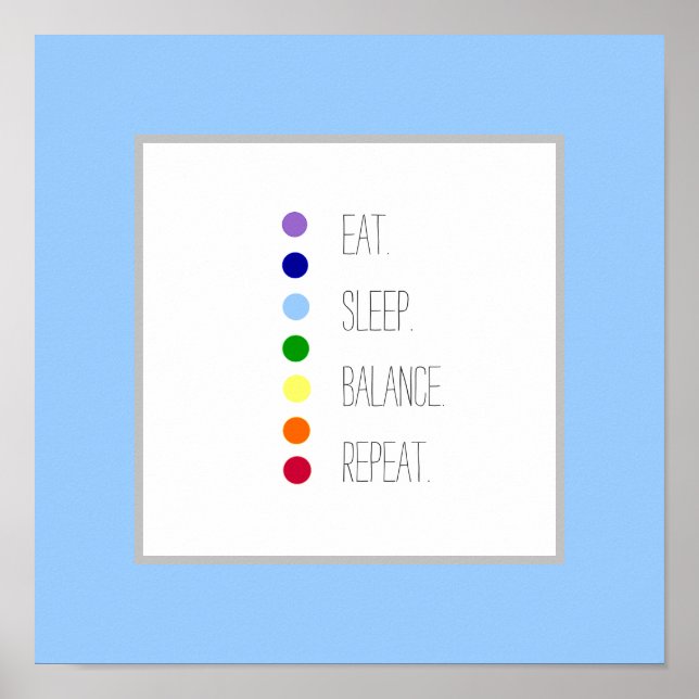 Sleep Balance Einfaches Chakra Design essen Poster (Vorne)