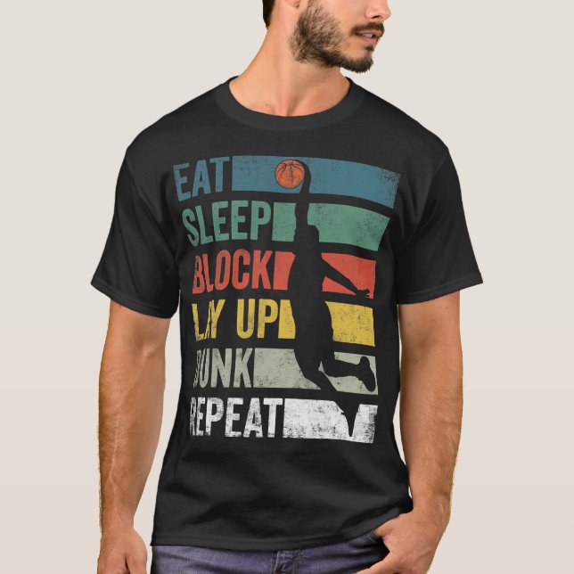 Sleep Basketball Basketball wiederholen Basketball T-Shirt (Vorderseite)