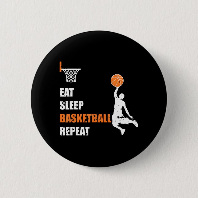 Sleep Basketball Wiederholen Basketball Boys und G Button (Vorderseite)