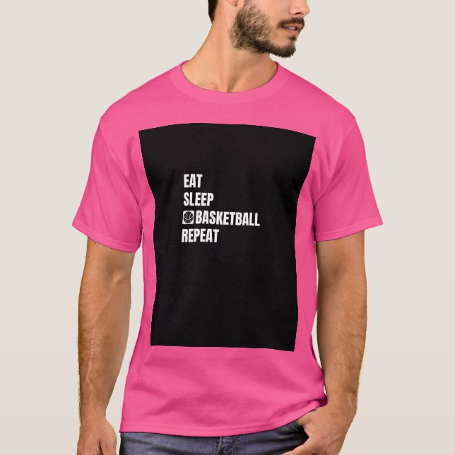 Sleep Basketball wiederholen Spielertrainer T-Shirt (Vorderseite)
