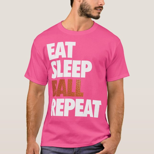 Sleep Basketball wiederholen T-Shirt (Vorderseite)