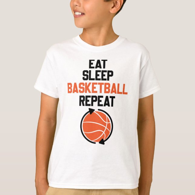 Sleep Basketball wiederholen T-Shirt (Vorderseite)