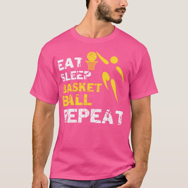 Sleep Basketball wiederholen T-Shirt (Vorderseite)