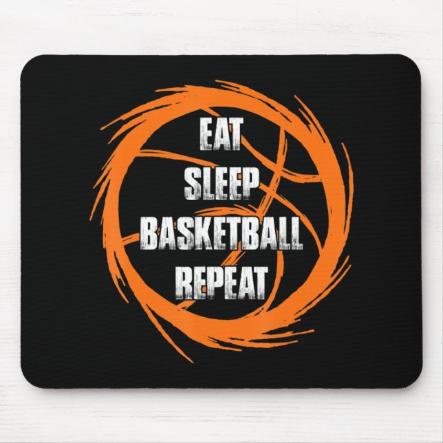 Sleep Basketball wiederholen Team Spielertrainer Mousepad (Vorne)