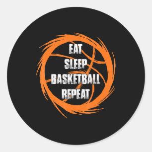 Sleep Basketball wiederholen Team Spielertrainer Runder Aufkleber