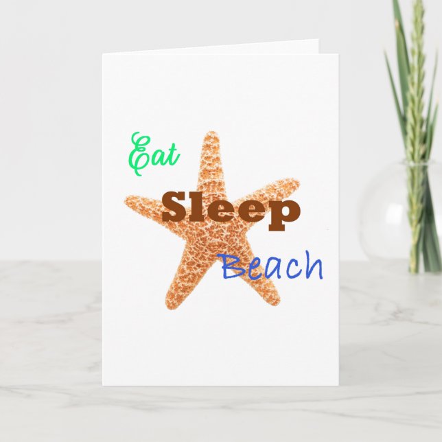 Sleep Beach essen - Grußkarte Karte (Vorderseite)