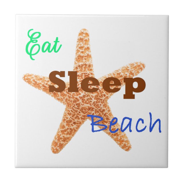 Sleep Beach essen - Tile Fliese (Vorderseite)
