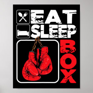 Sleep Box essen - Boxing Lover Gym Boxer Kickboxin Poster