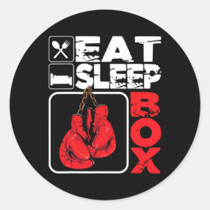 Sleep Box essen - Boxing Lover Gym Boxer Kickboxin Runder Aufkleber