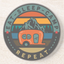 Sleep Camp wiederholen Getränkeuntersetzer