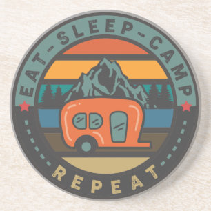 Sleep Camp wiederholen Getränkeuntersetzer