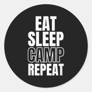 Sleep Camp wiederholen Runder Aufkleber