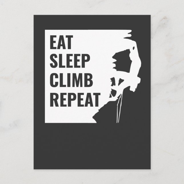 Sleep Climb essen Wiederholung Postkarte (Vorderseite)