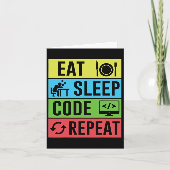 Sleep-Code Eat Wiederholen lustige Programmierung  Karte (Vorderseite)
