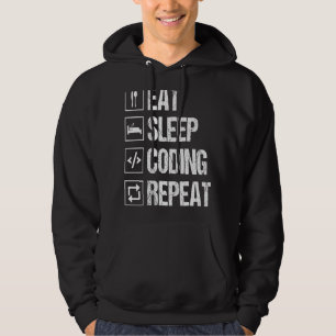 Sleep-Code wiederholen Computer-Programmierer-Nerd Hoodie