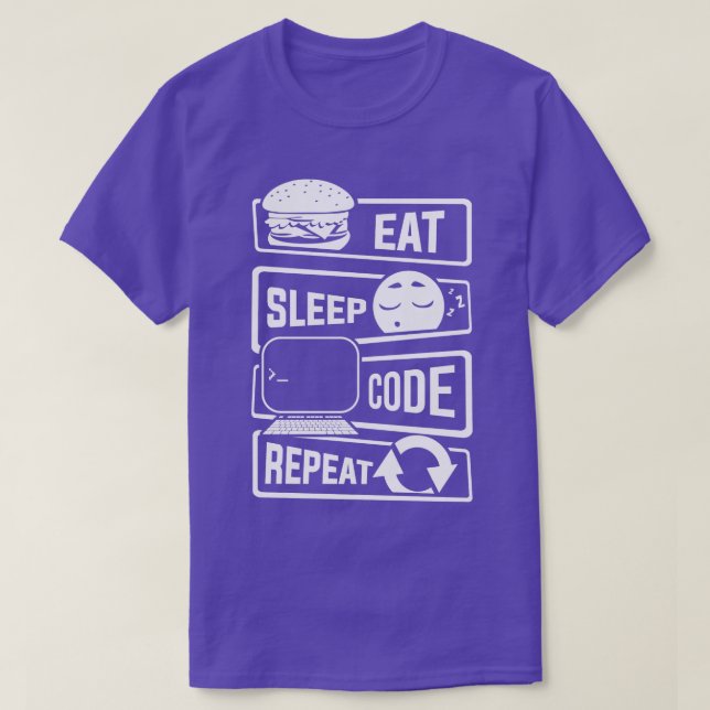 Sleep Code wiederholen Computerprogrammer CLI 1 T-Shirt (Design vorne)
