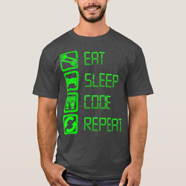 Sleep-Code wiederholen Programmieren und Codieren T-Shirt (Vorderseite)