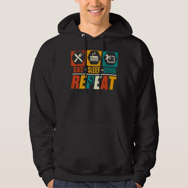 Sleep Couponing Repeat Couponcouponer Hoodie (Vorderseite)