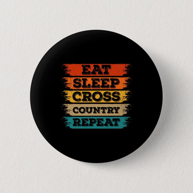 Sleep Cross Country Wiederholung Skier Winter Spor Button (Vorderseite)