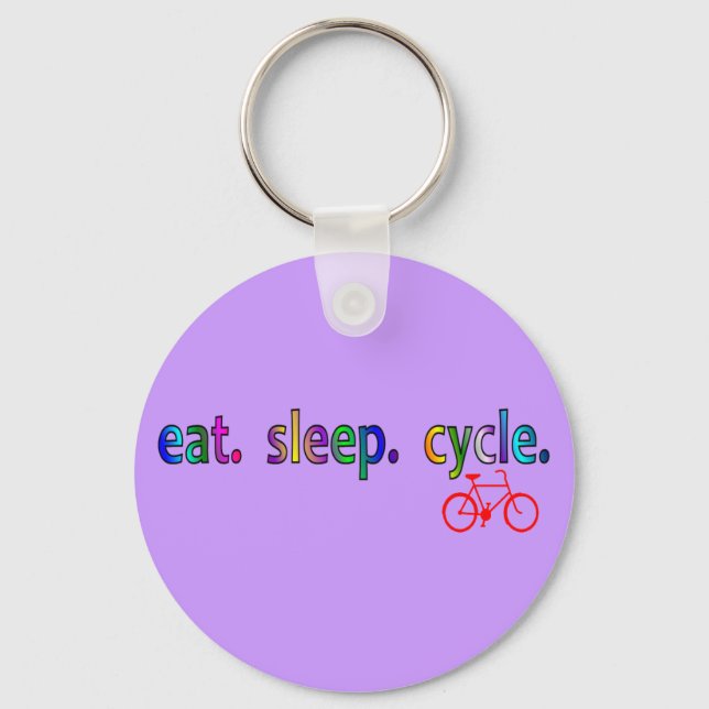 Sleep Cycle Fahrradfahrer Geschenke Schlüsselanhänger (Vorderseite)