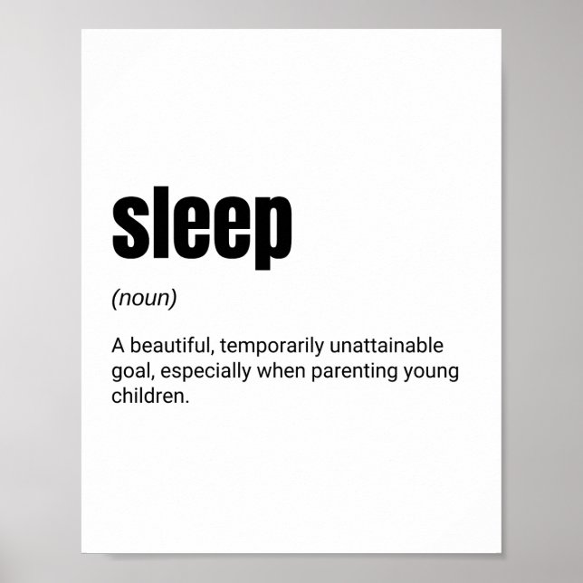 Sleep Definition New Parters Funny Sprichwort Poster (Vorne)