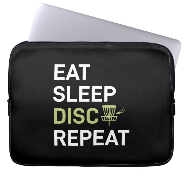 Sleep Disk Golf wiederholen Laptopschutzhülle (Vorderseite)