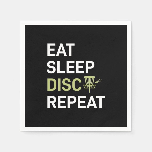 Sleep Disk Golf wiederholen Serviette (Vorderseite)