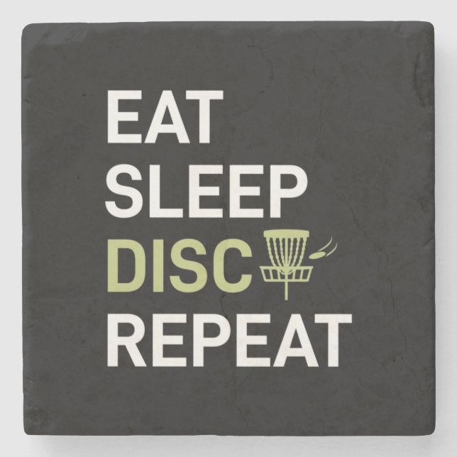Sleep Disk Golf wiederholen Steinuntersetzer (Vorderseite)