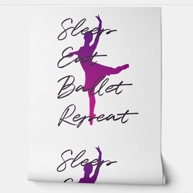 Sleep Eat Ballet Repeat Wallpaper – Balletcore Tapete (Abrollen)