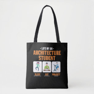 Sleep Eat Project Funny Architecture Student Life Tasche