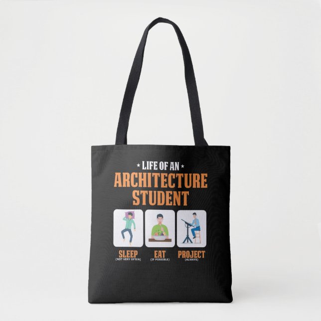 Sleep Eat Project Funny Architecture Student Life Tasche (Vorderseite)