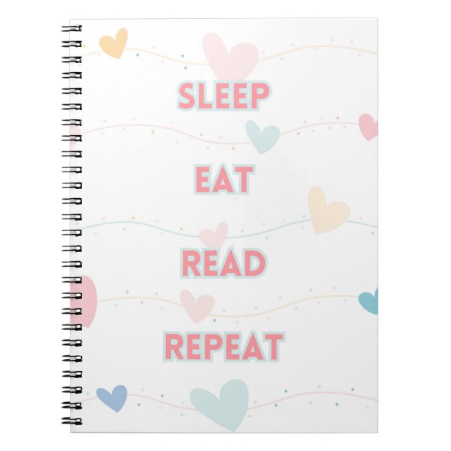 Sleep Eat Read Repeat Notebook Notizblock (Vorderseite)