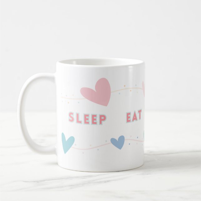 Sleep Eat Read Wiederholung Tasse (Links)