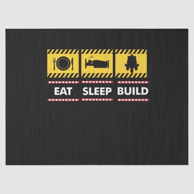 Sleep Essen Build Wiederholen Gebäude Blocksteine Seidenpapier (Vorderseite)