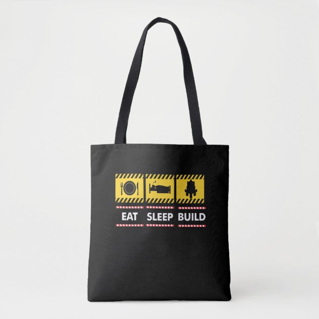 Sleep Essen Build Wiederholen Gebäude Blocksteine Tasche (Vorderseite)