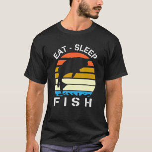 Sleep Fish wiederholen Liebe zum Fischfang T-Shirt