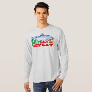 Sleep Fish wiederholen Shirt Fischerei Fischer Ges