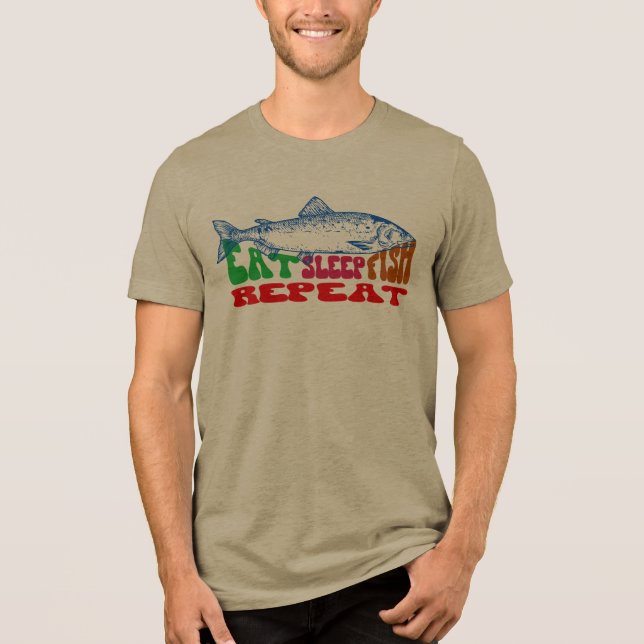 Sleep Fish wiederholen Shirt Fischerei Fischer Ges (Vorderseite)