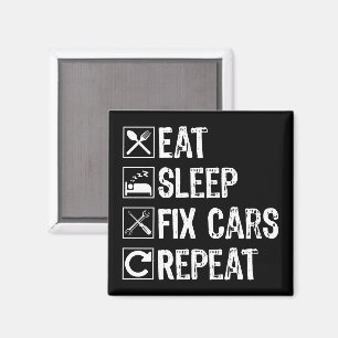 Sleep Fix Cars wiederholen Funny Mechanic Vater Magnet