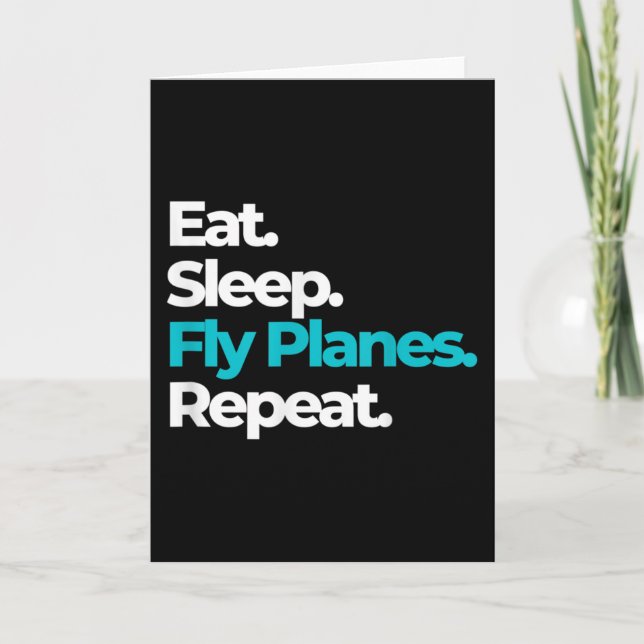 Sleep Fly Flugzeug wiederholen für Flugzeugpiloten Karte (Vorderseite)