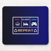 Sleep Game Repeat Gamer Mouse Pad essen