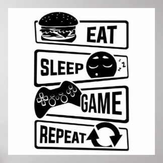 Sleep Game Repeat Poster essen