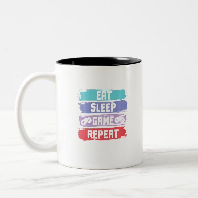 Sleep Game Repetiercontroller essen Zweifarbige Tasse (Links)