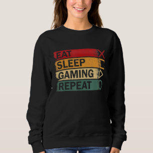 Sleep Gaming Wiederholen Video Games Game Boy Pla Sweatshirt