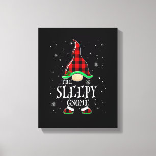 Sleep Gnome Buffalo Plaid Matching Family Christma Leinwanddruck