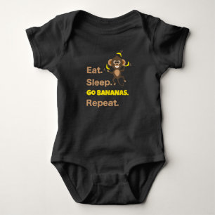 Sleep Go Bananen wiederholen Funny Niedlich Monk Baby Strampler