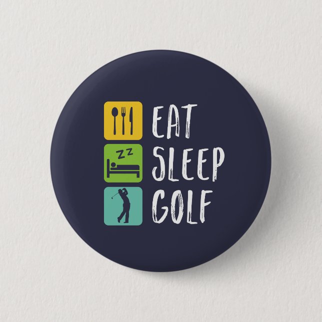 Sleep Golf Funny Golfer und Golfspielen Button (Vorderseite)
