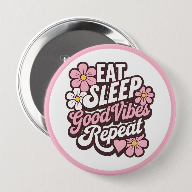 Sleep Good Vibes wiederholen Button (Vorne & Hinten)