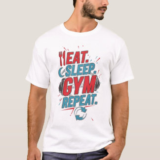 Sleep Gym Eat Repeat Fitness Motivation T-Shirt